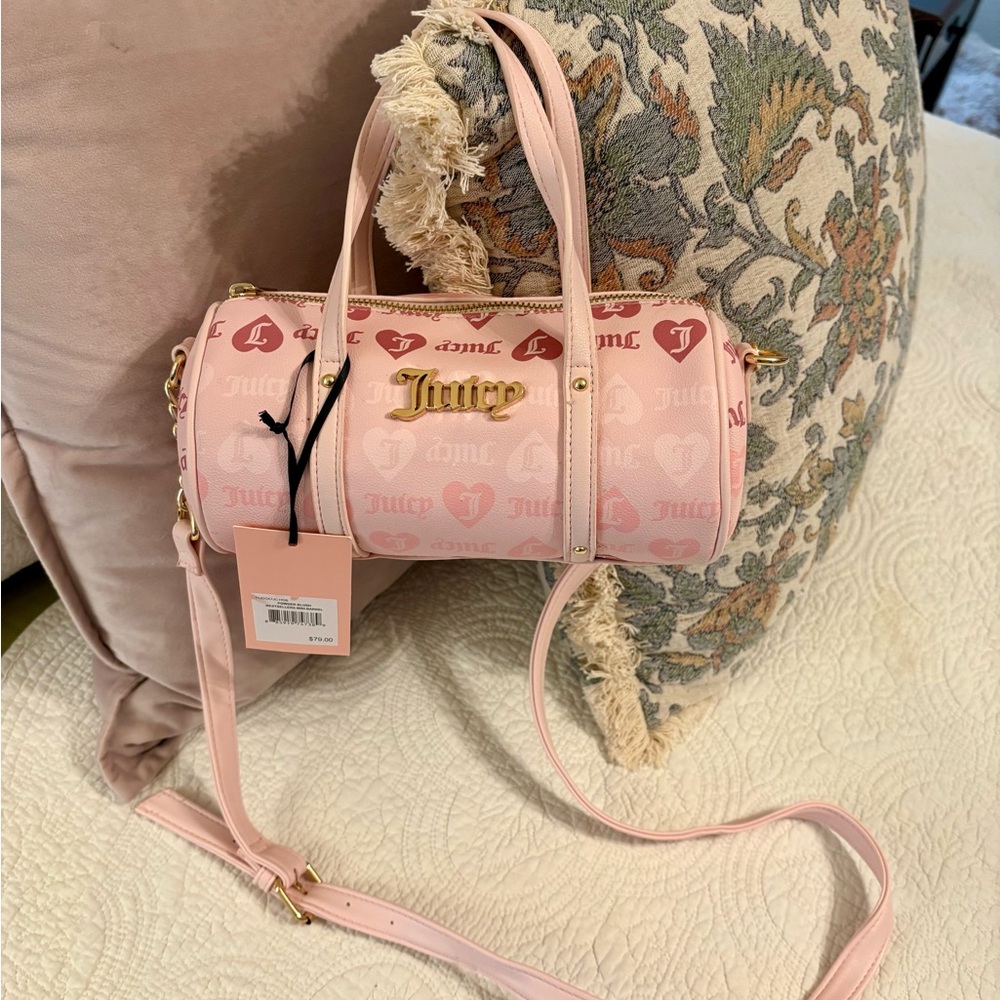 Juicy Couture Pink Mini Barrel Bag with Heart Details
